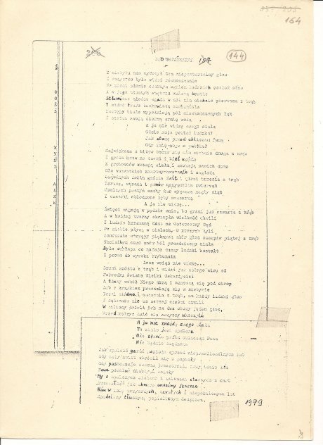 Maszynopis wiersza „Sąd Ostateczny”